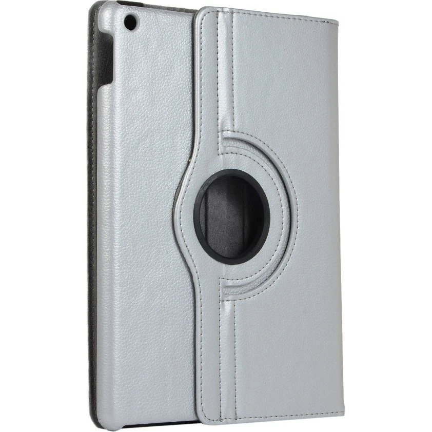 Apple iPad 10.2 (2019-2021) Litchi Texture Stand Etui - Sølv