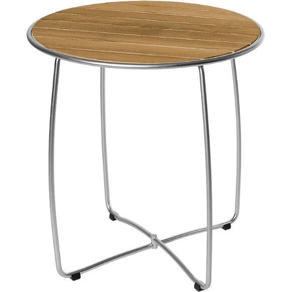 Hillerstorp Spring rundt cafébord Ø70 cm, ståltråd & teak