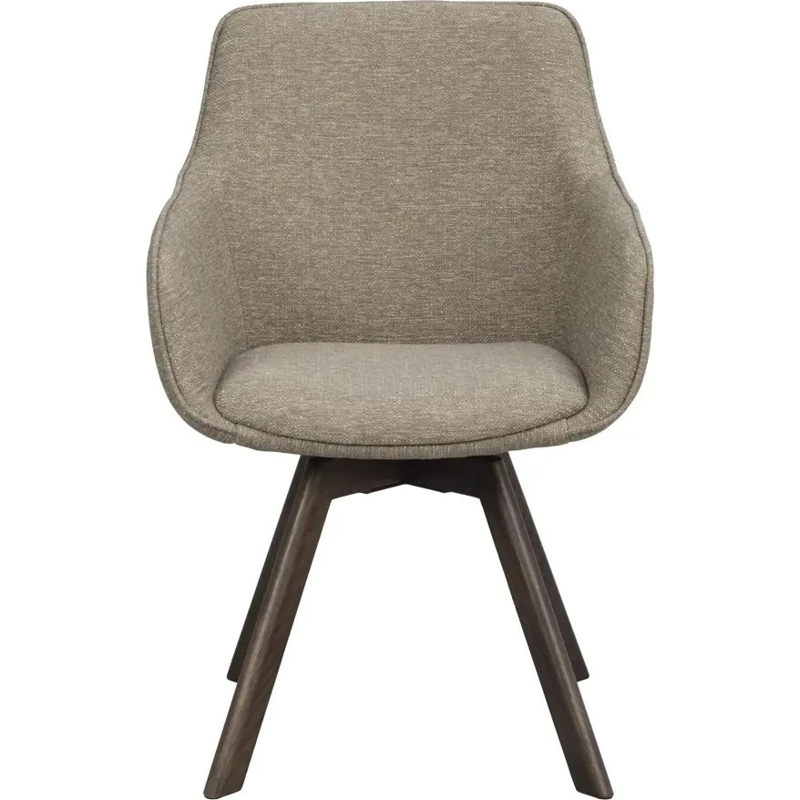 Rowico Home Alison stol med armlæn, 2-pak - Beige/Brun Eg