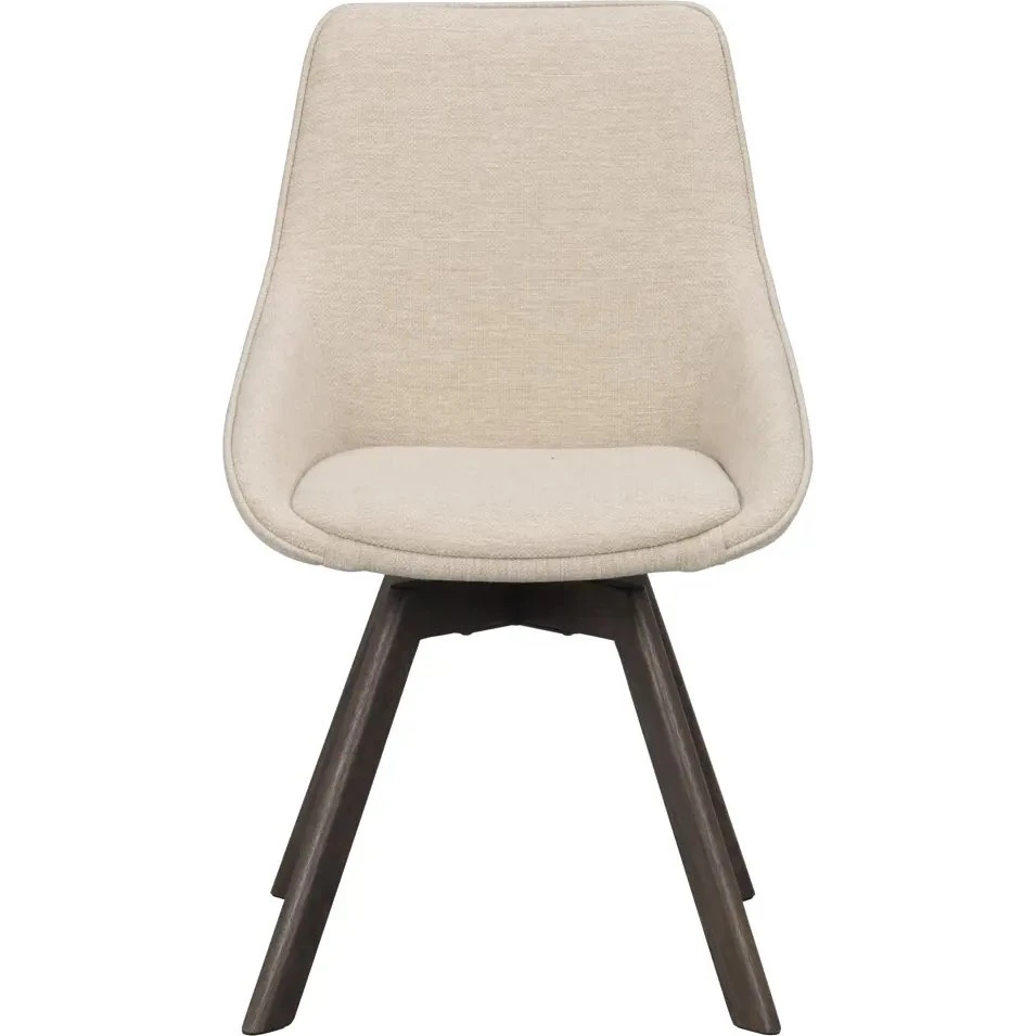 Rowico Home Alison stol (2-pak) - Beige stof & brun eg