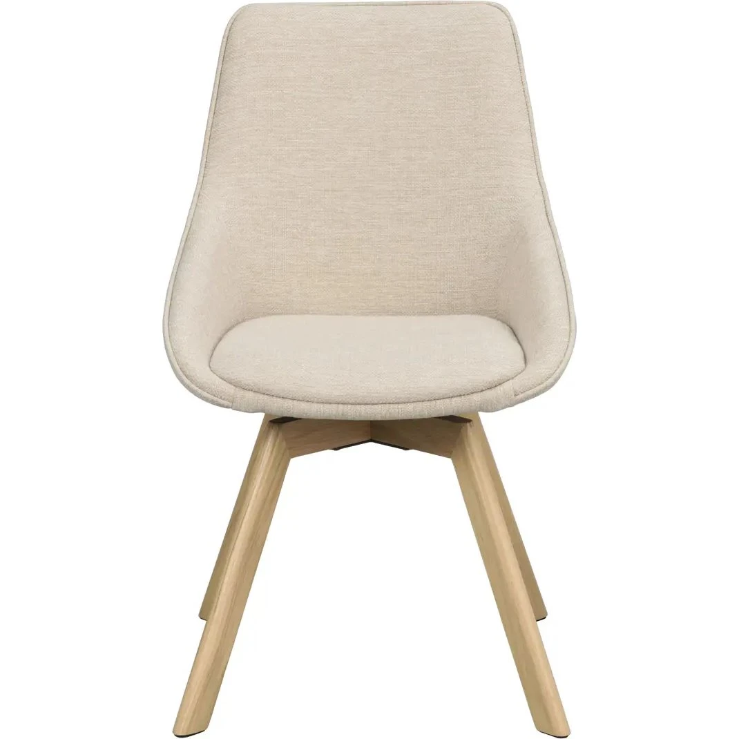 Rowico Home Alison stol, 2-pak - Beige stof/Egeben