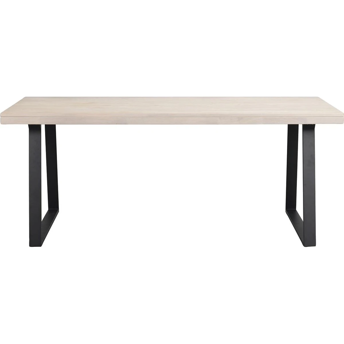 ROWICO Brooklyn spisebord i hvidpigmenteret træ og sort metal (170x95)