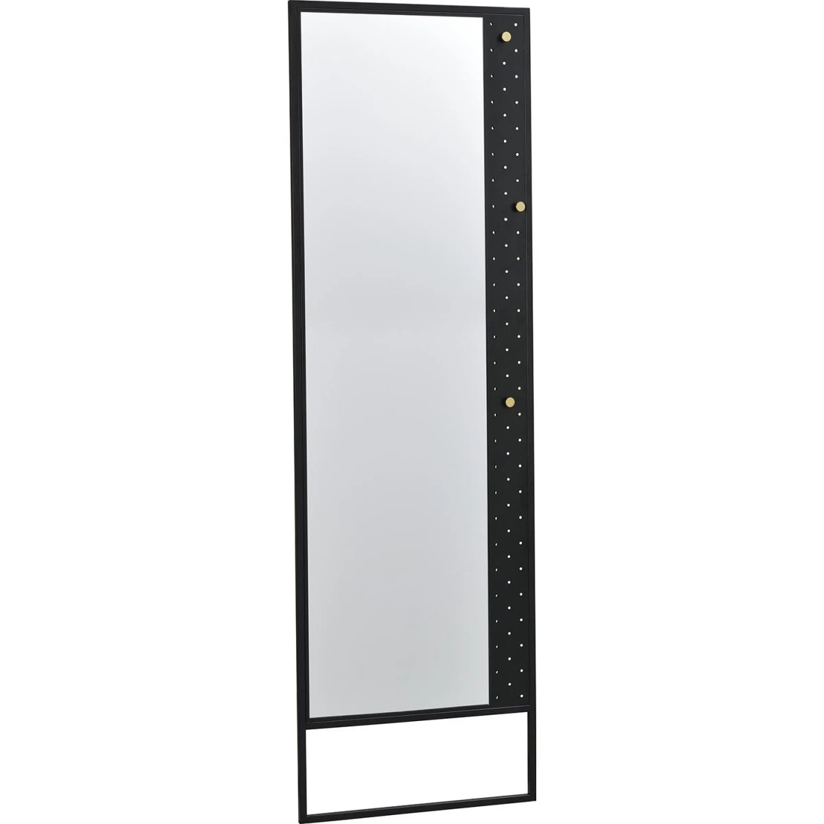 ROWICO Malone gulvspejl med guldknopper, sort metal (53x170 cm)