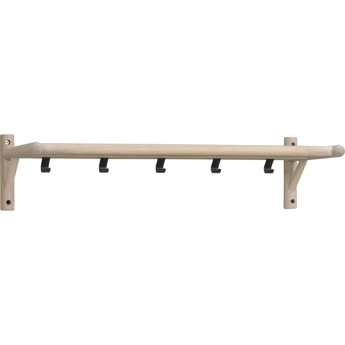 ROWICO Milford hattehylde i hvidvasket eg og sort metal, 80 cm