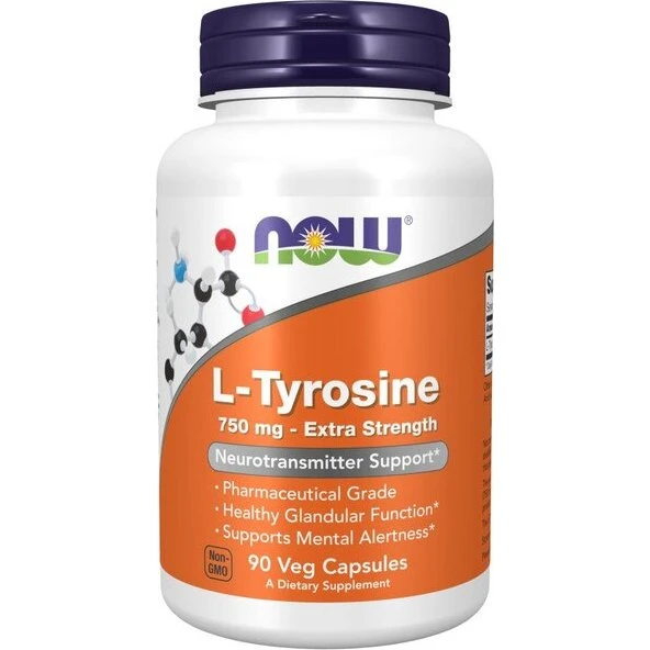 NOW L-Tyrosine 750 mg - 90 kapsler