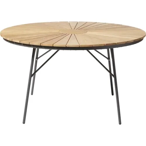 Cinas Ellen havebord Ø130 cm - antracit/teak