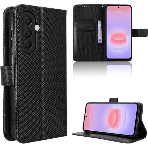 SKALO Premium Mini Romb Flip Cover til Samsung Galaxy A57 5G - Sort