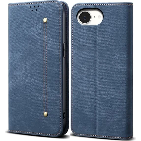 SKALO Jeans Flip Cover til iPhone 17e - Blå