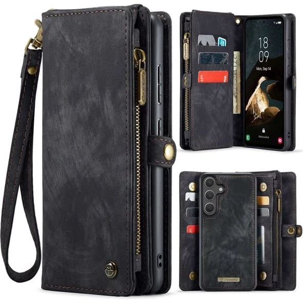 CaseMe 008 Big Wallet 2in1 Magnet Flip Cover til Samsung S26+ - Sort