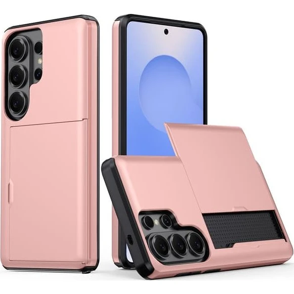 SKALO Armor Kortholder Cover til Samsung Galaxy S26 Ultra - Rosa guld