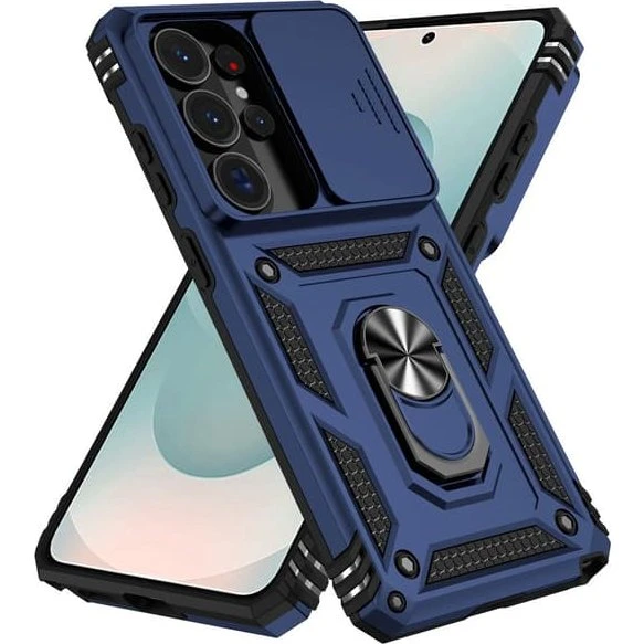 SKALO Armor Metalring Cover til Samsung Galaxy S26 Ultra - Blå