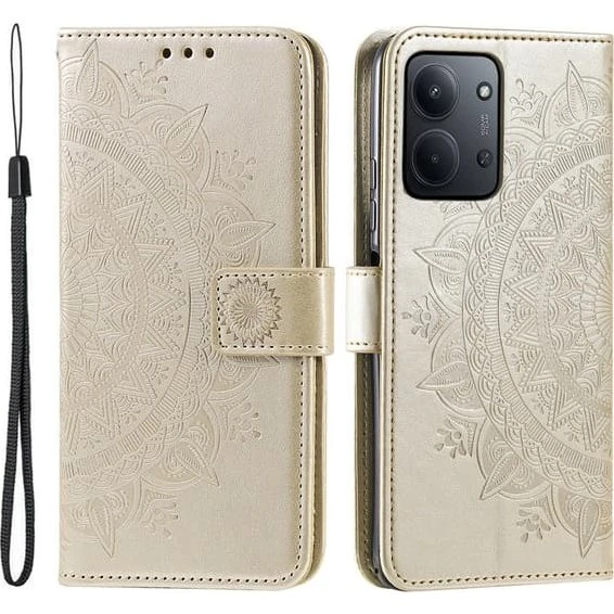 SKALO Mandala Flip Cover til Xiaomi Redmi 15C - Guld
