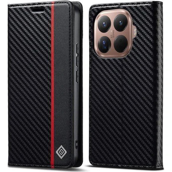 SKALO Xiaomi 15T Pro LC.IMEEKE Carbon Fiber Flip Cover - Sort