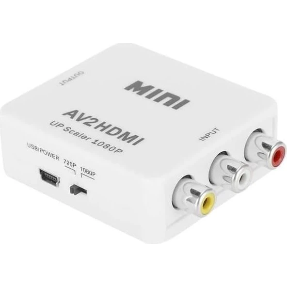 RCA til HDMI Konverter - Mini RCA til HDMI AV2HDMI HD
