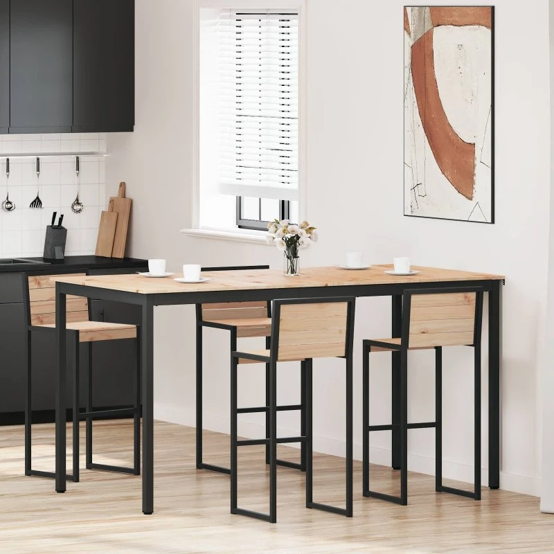 Barbord i massivt fyrretræ 110x55x105 cm - Natur