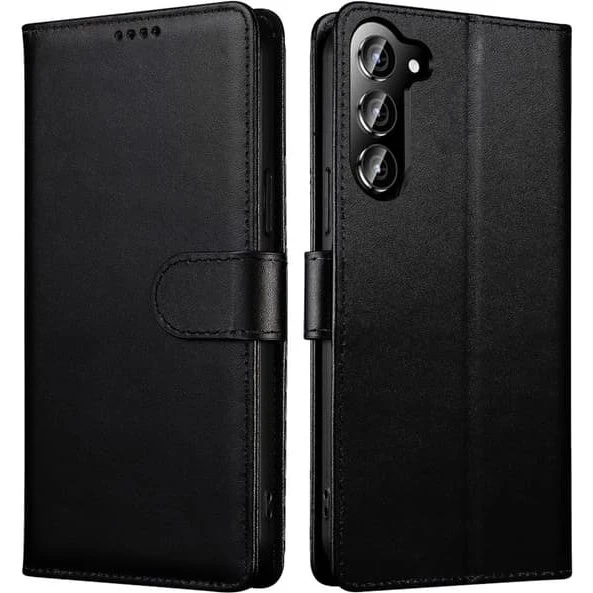 Samsung S23 Tegnebog Etui - Sort PU-læder