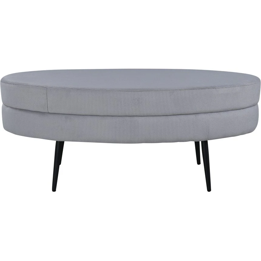 Venture Design Otto puf, oval - grå fløjl og sort stål (100x40)