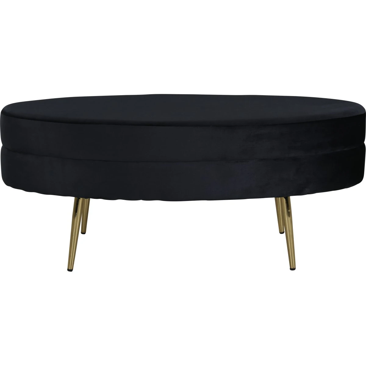 Venture Design Otto puf - Sort fløjl og messing (100x40 cm)