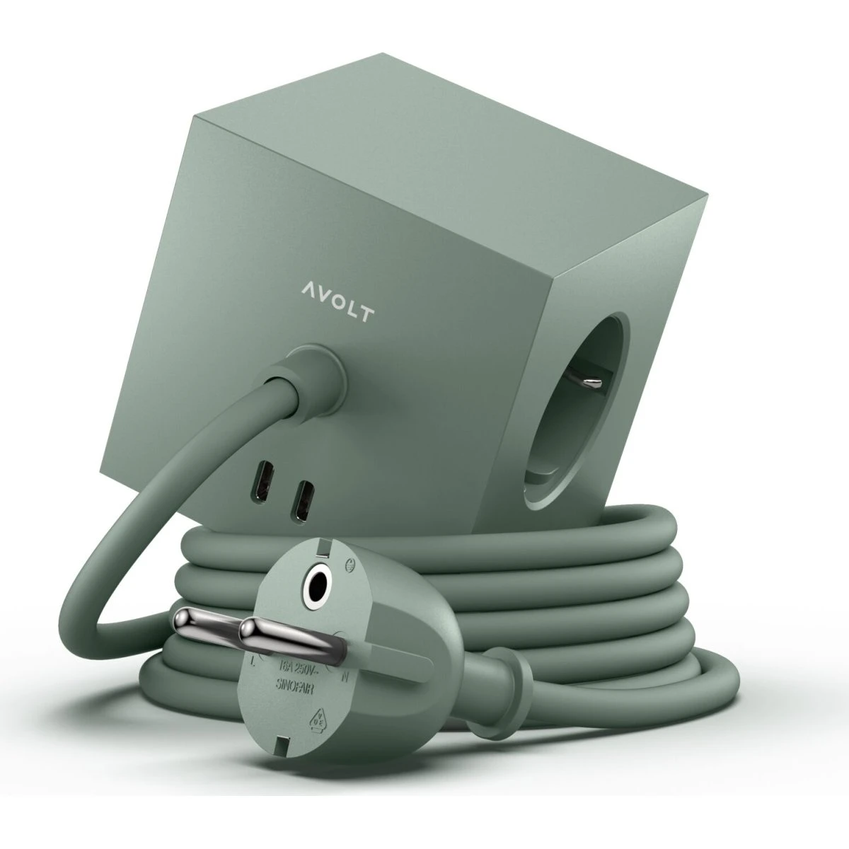 Avolt Square 1 USB-C & Magnetisk Grenudtag 30W Oak Green 1,8m