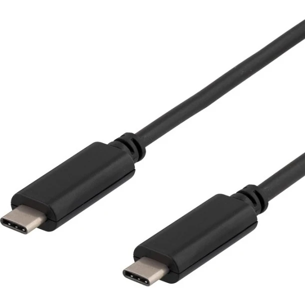 DELTACO USB 3.1 Type-C til Type-C kabel, 0.25m, sort