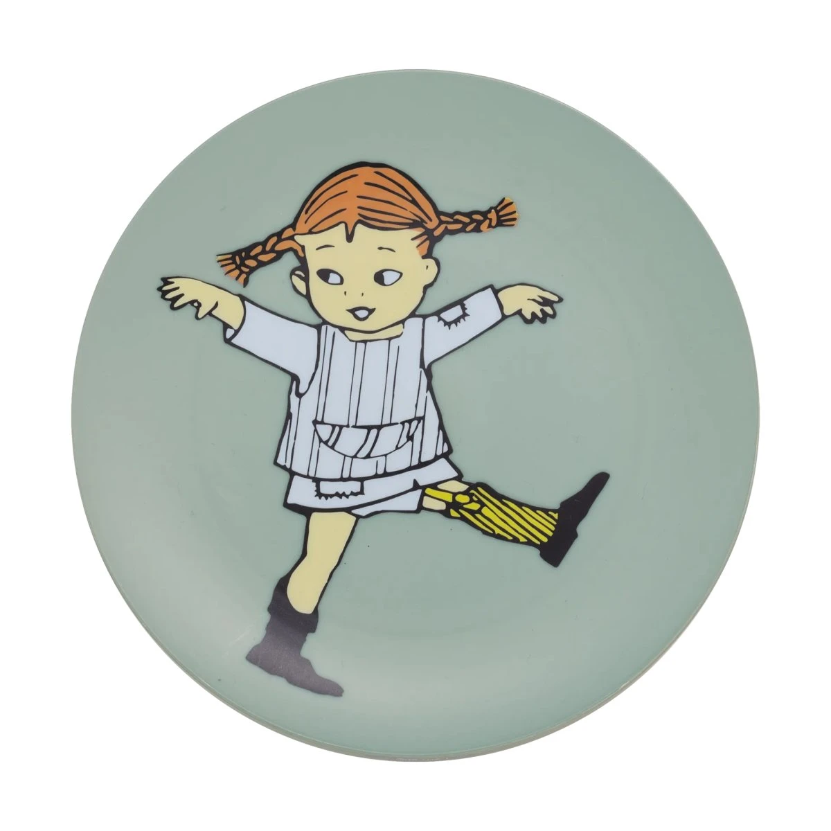 Rätt Start Pippi Cirkus flad tallerken, grøn, Ø20 cm