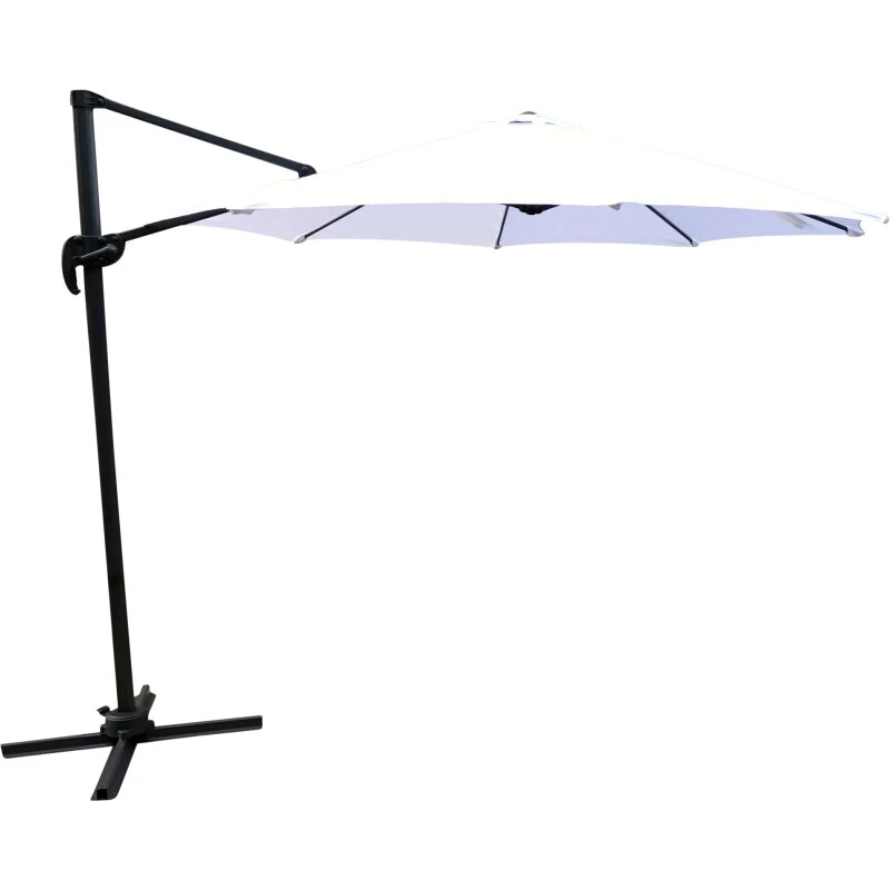 Leeds Parasol - Sort/Hvid, drejelig og justerbar