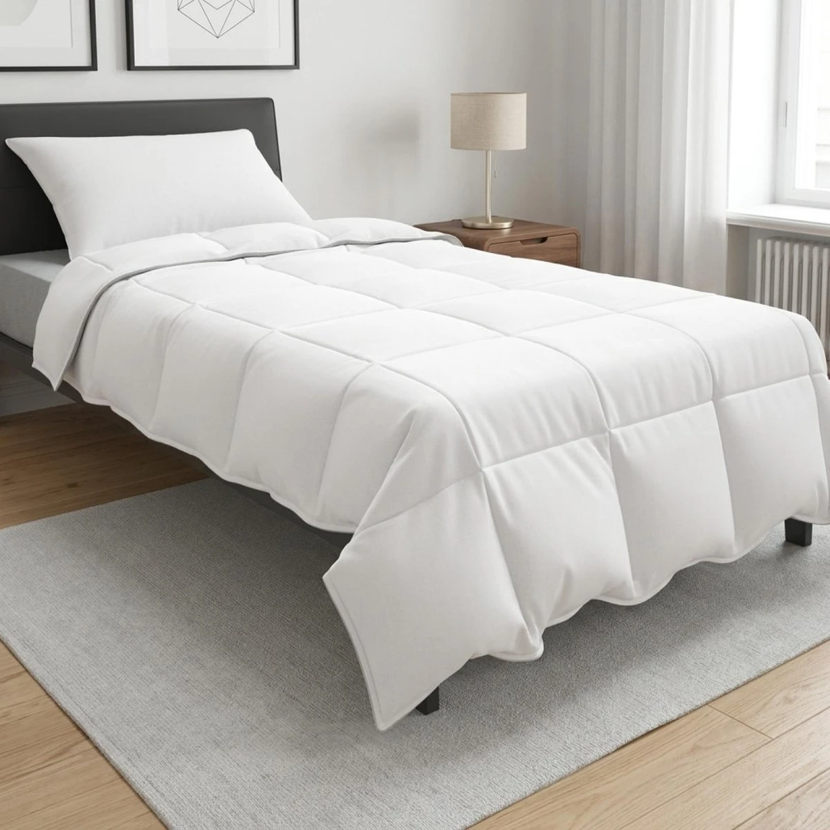 vidaXL Dyne- og pudesæt 2 stk. 137x200 cm - Hvid Bambus