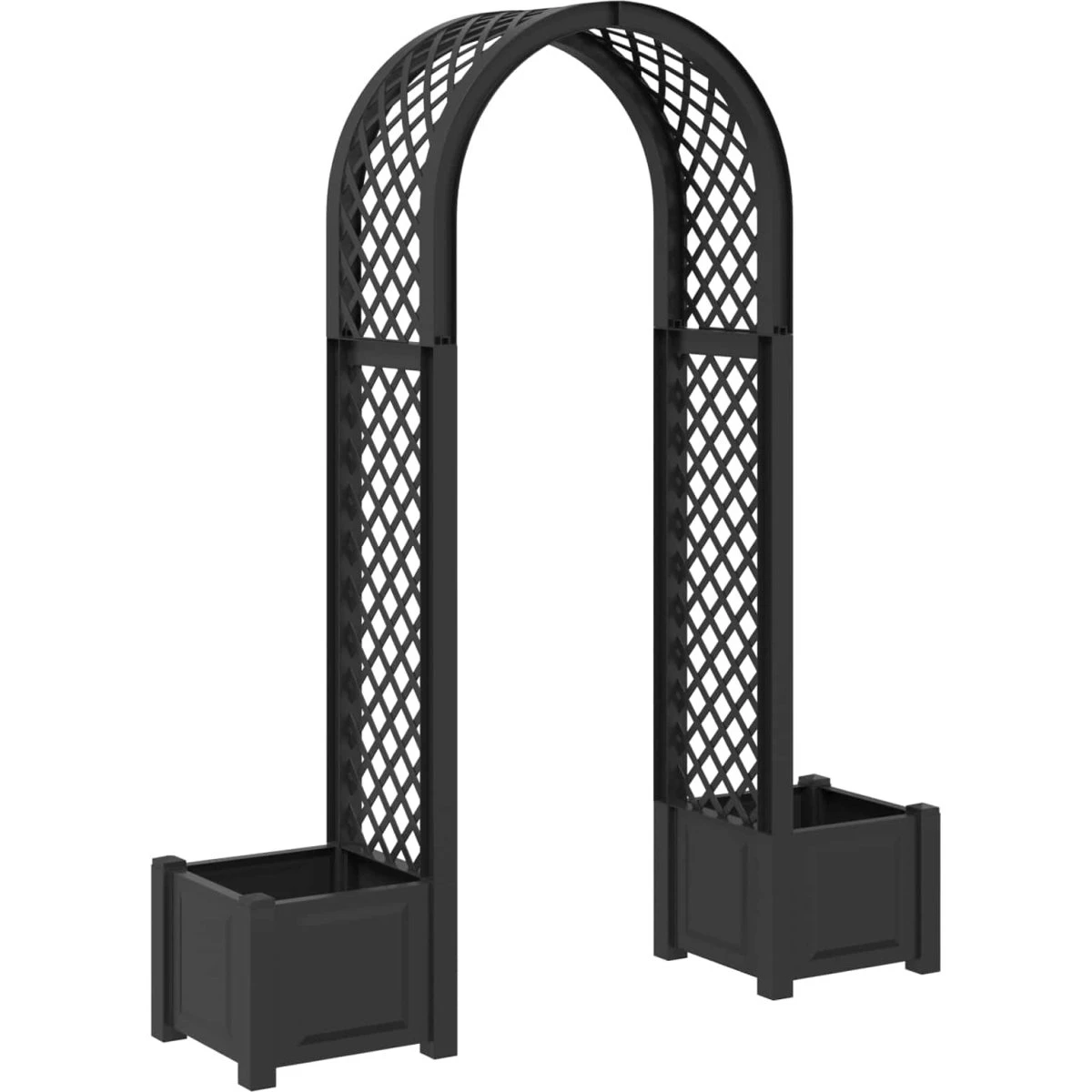 vidaXL Rosebue med plantekrukke, Antracit, 168,5 x 43 x 207 cm