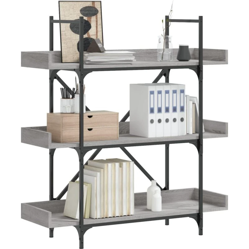 Bogreol 3 hylder 100x33x108,5 cm – Sonoma-eg