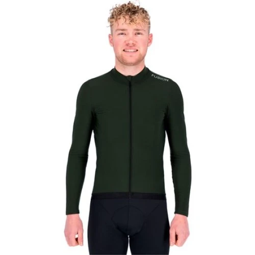 FUSION Mens Thermal Cycling Jersey - Forest Green