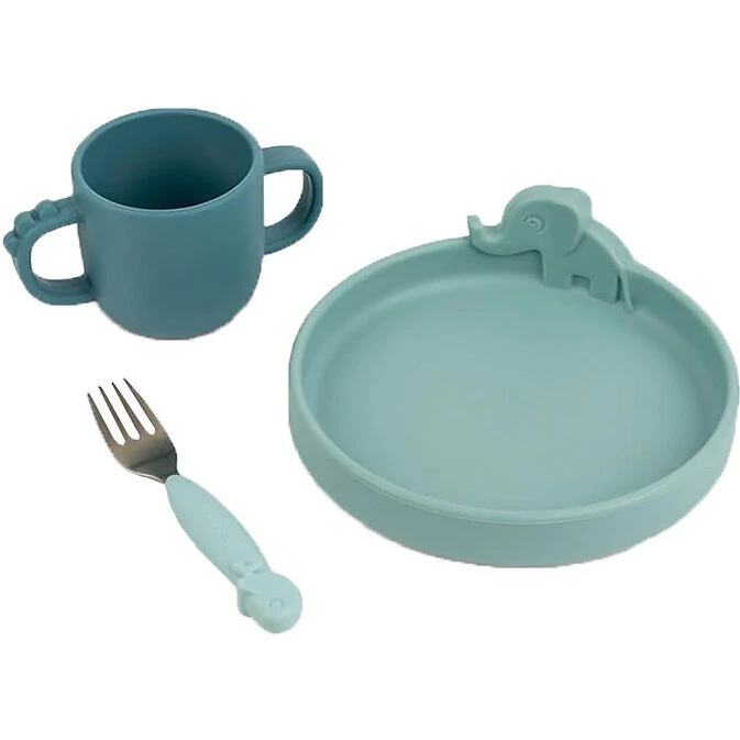 Done by Deer Peekaboo spisesæt Deer Friends, silikone blå