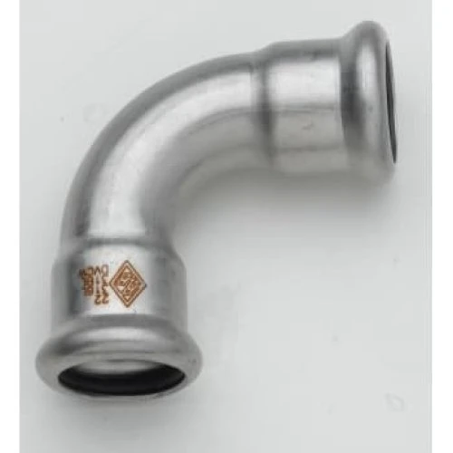 TURBO Inox 15 mm bøjning 90° muffe/muffe