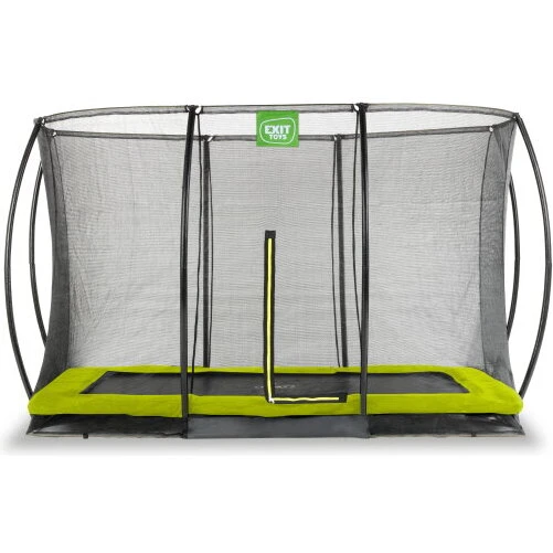 EXIT Silhouette nedgravet trampolin 244x366 cm med sikkerhedsnet, limegrøn