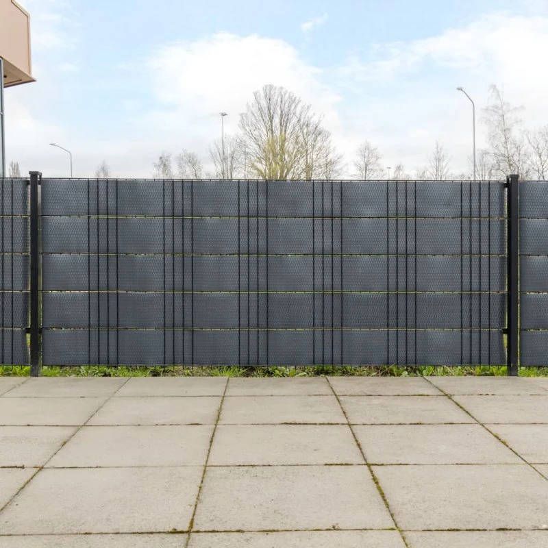 Altanafskærmning 10 stk. 255x19 cm polyrattan antracit