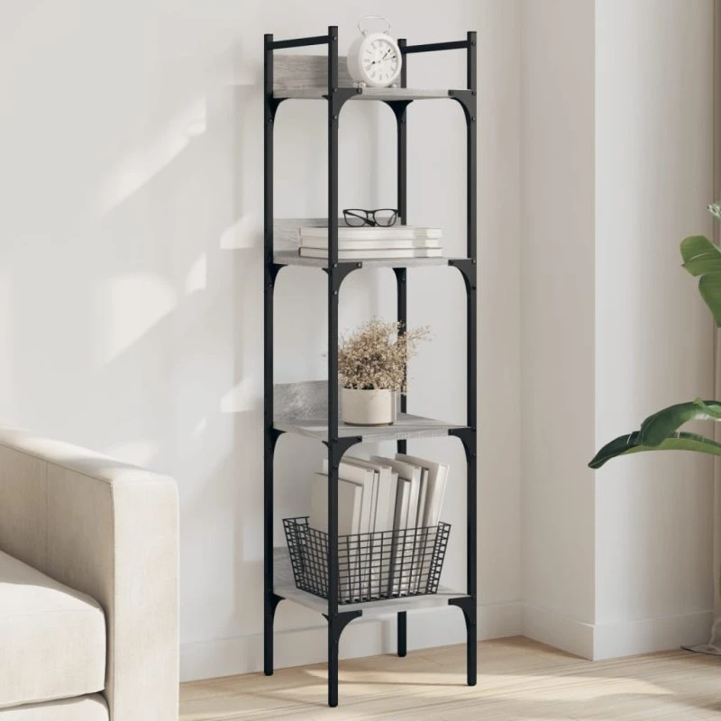 Pladsbesparende bogreol 35x30x138,5 cm – Sonoma-eg