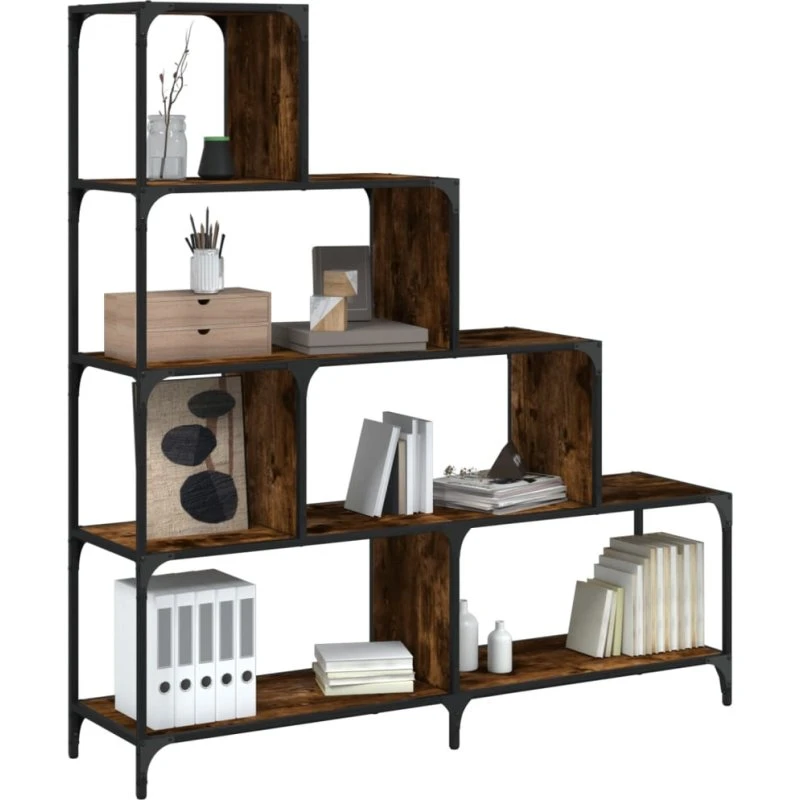 Bogreol 4 trin 139x33,5x149 cm - Røget eg