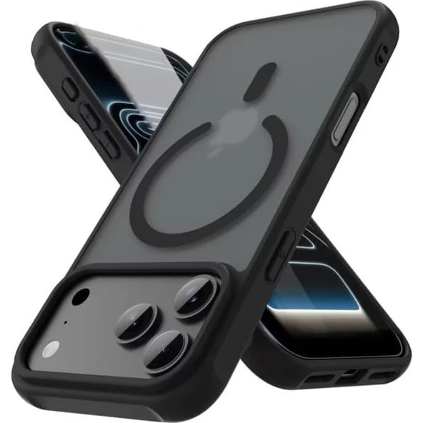 iPhone 17 Pro Max MagSafe Cover - Mat Black - Stødsikker