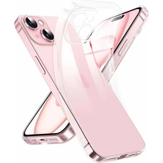 iPhone 15 gennemsigtigt TPU-etui med ekstra kamerabeskyttelse