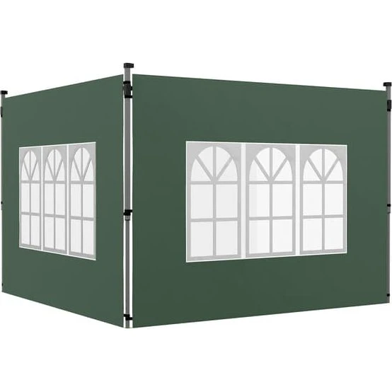 Pavillon Sidepanel Sæt, 295x195 cm, Grøn, Vandtæt Oxford