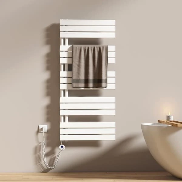 EMKE Elektrisk Håndklædetørrer 132x60cm - Hvid, 800W