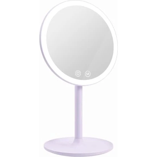 EMKE Makeupspejl med LED - 1x/3x forstørrelse, lilla