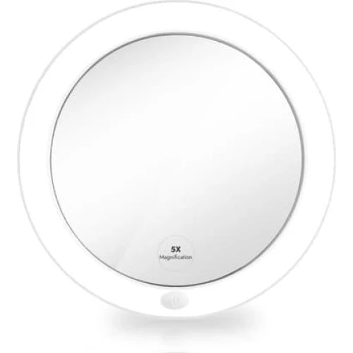 EMKE LED-badeværelsesspejl med 5x forstørrelse, Hvid