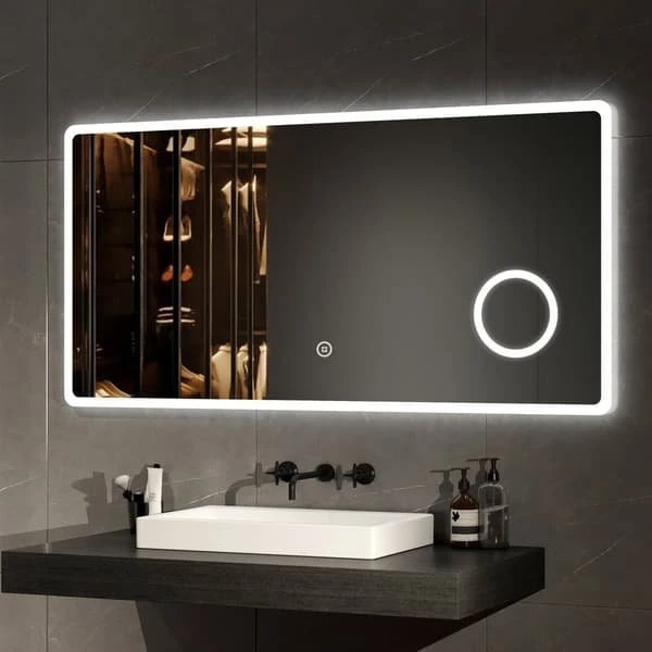 EMKE LED Badeværelsesspejl 60x120 cm - 3x Forstørrelse & Touch