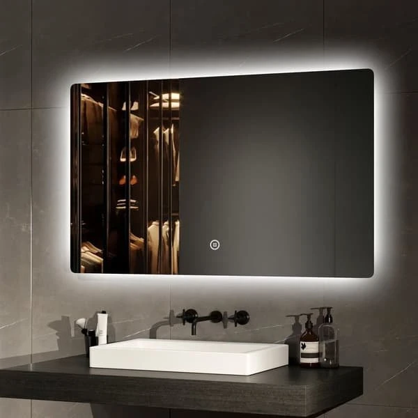 EMKE LED badeværelsesspejl 100x60 cm - Touch & Dæmpbar