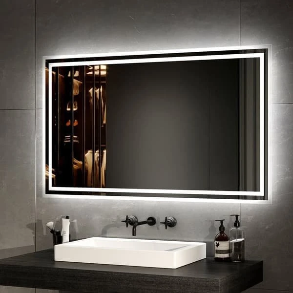 EMKE LED Badeværelsesspejl 60x100 cm - Anti-dug & 2 Lysfarver