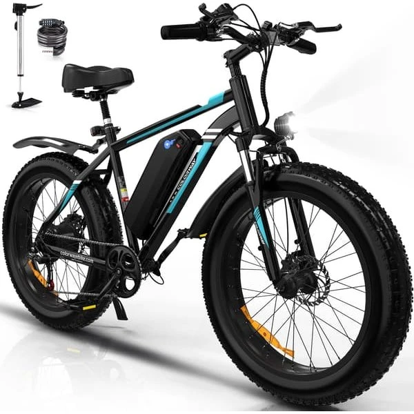 COLORWAY Elektrisk MTB Elcykel - 26" x 4.0 med 48V 15Ah Batteri