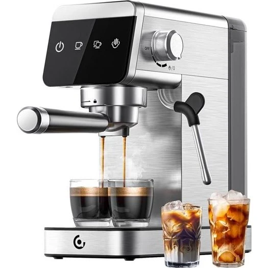 AMZCHEF CE-AZ-EM1501-SV Piston Coffee Maker, Silver