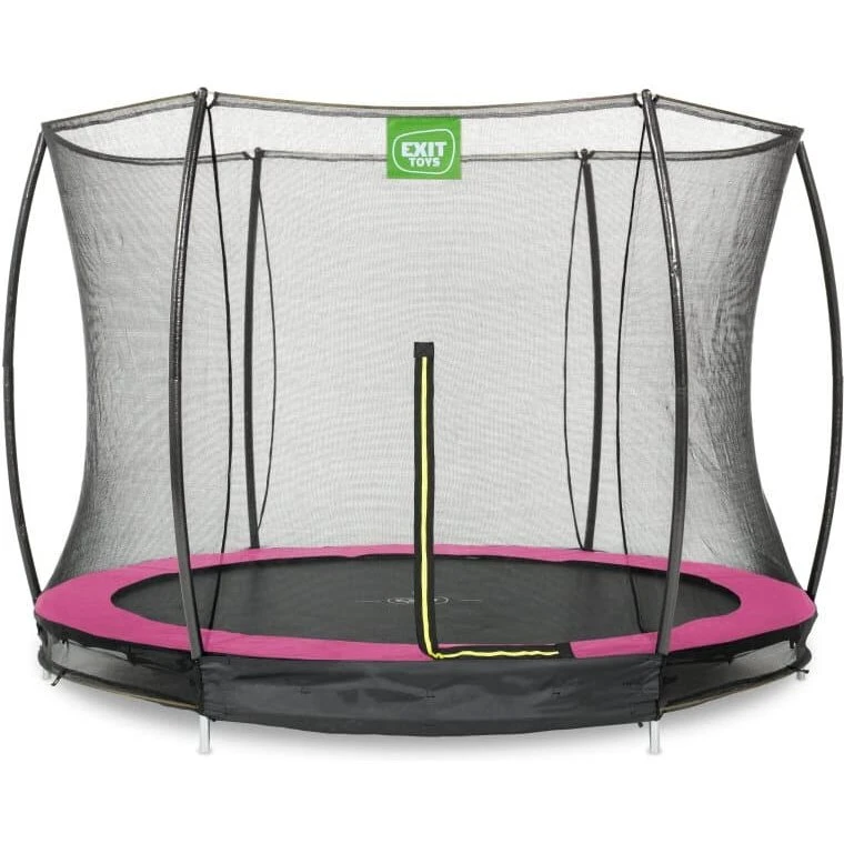 EXIT Silhouette nedgravet trampolin Ø244 cm med sikkerhedsnet - grøn