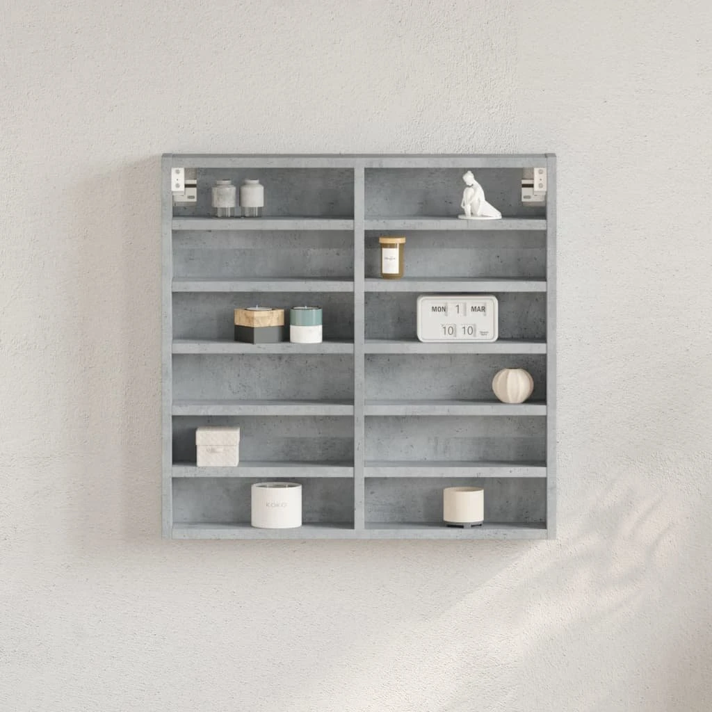 vidaXL Vitrineskab 60x8,5x58 cm - Betongrå