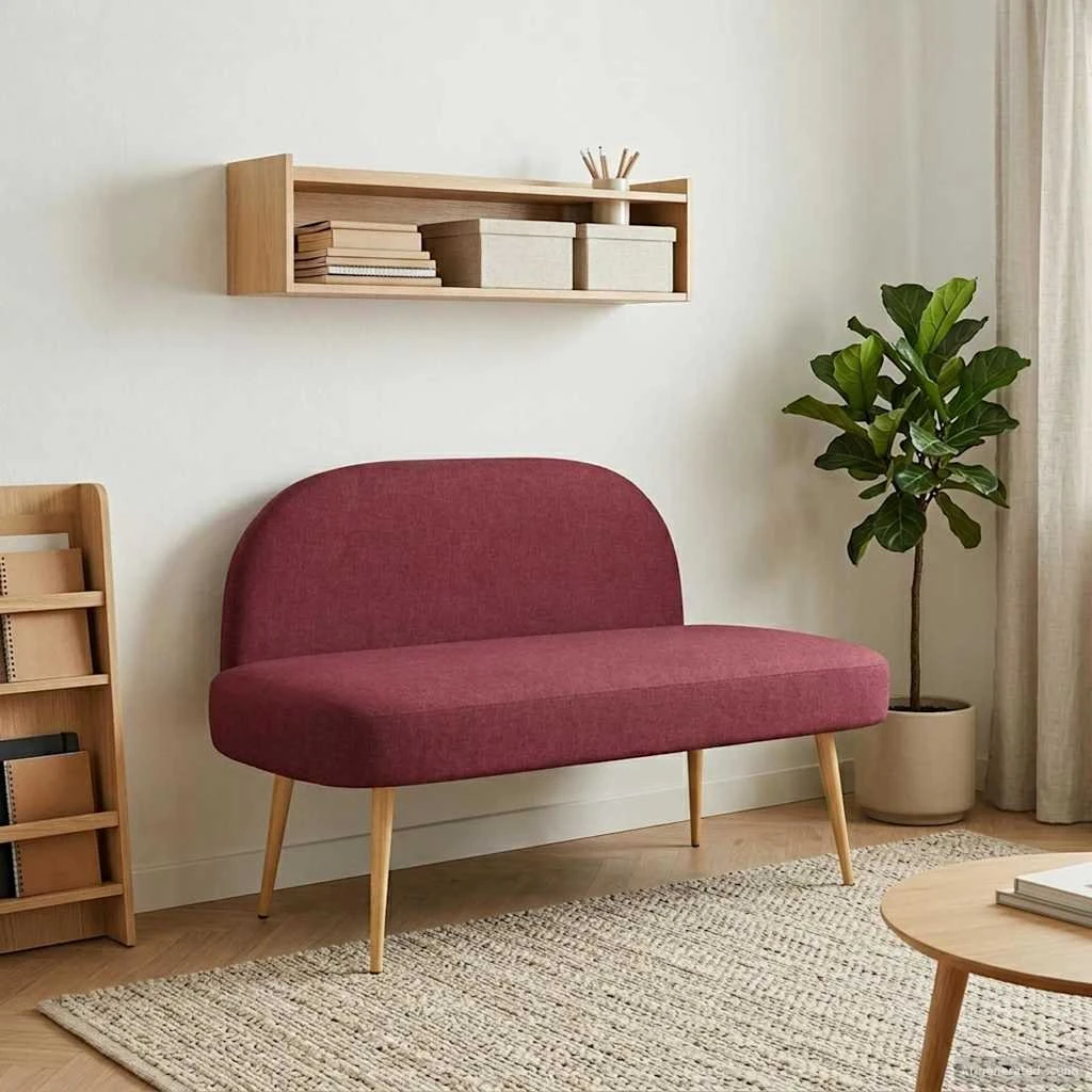 vidaXL Polstret bænk med ryg, Vinrød, 110 x 60 x 76 cm